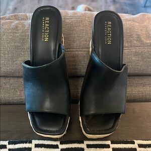Kenneth Cole Reaction Black Women's Slide Wedge 7.5 NWOB